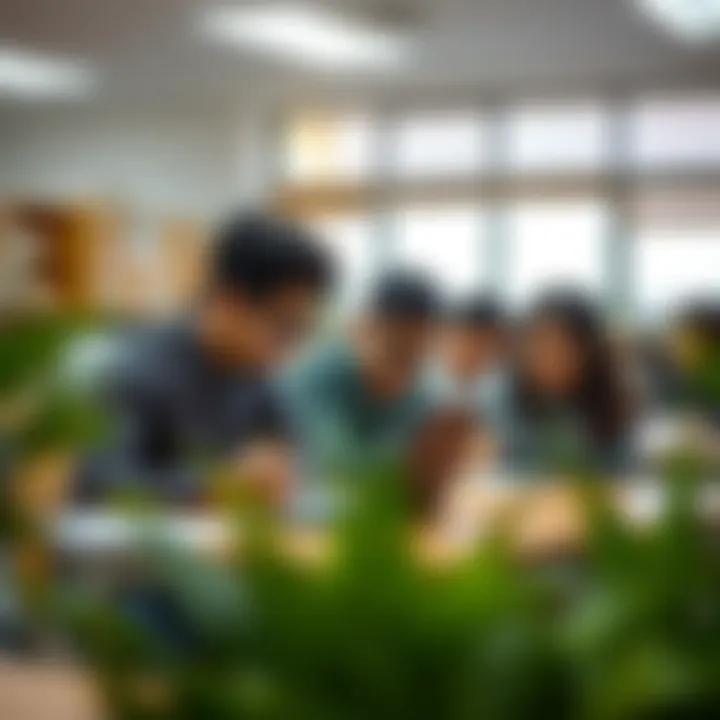 Students engaged in collaborative learning activities