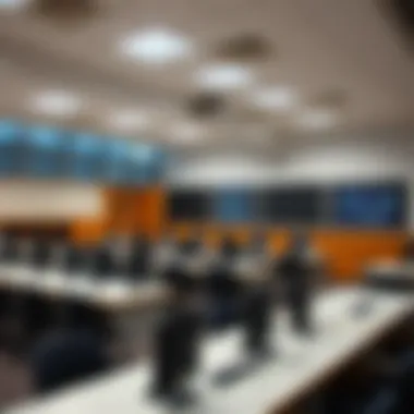 Modern Classroom with Advanced Technology Modern classroom equipped with advanced technology