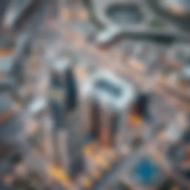 Strategic Location of Indigo Icon Tower in Dubai Aerial view highlighting Indigo Icon Tower's location