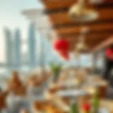 Panoramic view of JBR restaurants showcasing diverse culinary options.