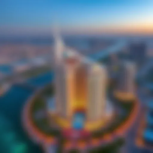 Aerial view of Jewel of Creek Dubai showcasing its unique architectural design.