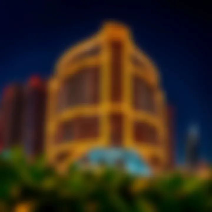 Nighttime illumination of the Jewel of Creek Dubai highlighting its stunning features.
