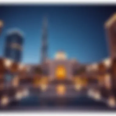 Cultural landmarks of Abu Dhabi with modern architecture