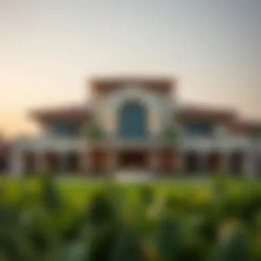 Architectural Marvel of Jumeirah Golf Estates Exterior view of the Jumeirah Golf Estates Club House showcasing its stunning architecture