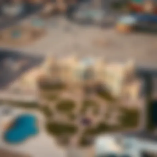Aerial view of Khalidia Palace Hotel showcasing its grand architecture