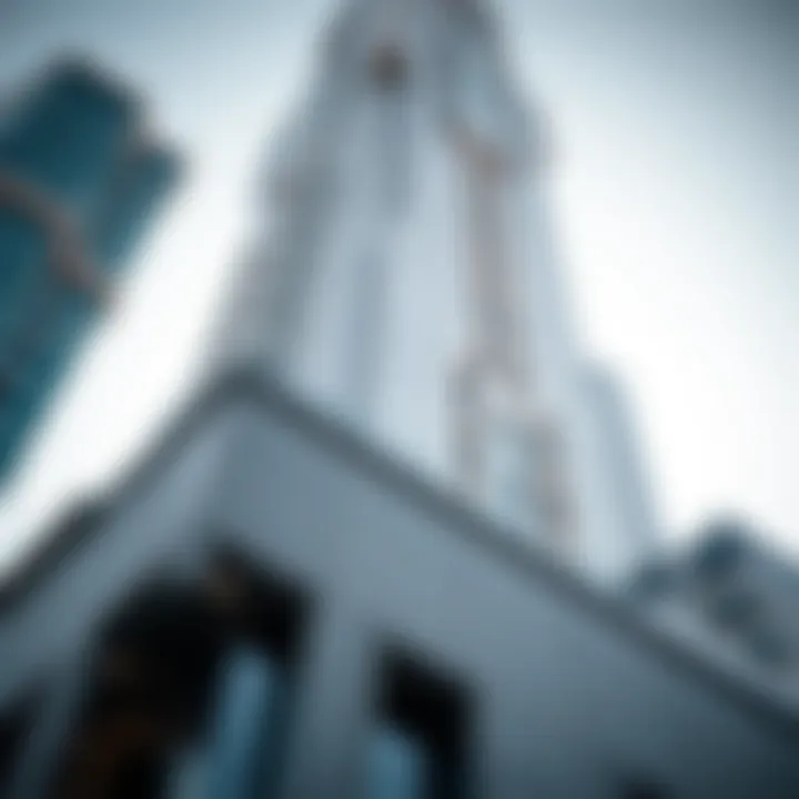 Close-up of Latifa Tower's architectural details