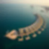Stunning aerial view of Palm Jumeirah showcasing its unique crescent shape and luxury villas