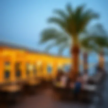 Lifestyle Scene on Palm Jumeirah Vibrant lifestyle scene at Palm Jumeirah featuring cafes and recreational activities