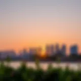 Glistening skyline of Lulu Al Qusais at sunset