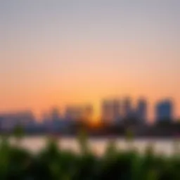 Glistening skyline of Lulu Al Qusais at sunset