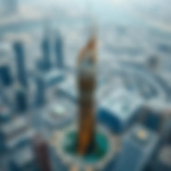 Aerial view of Lulu Tower and its surrounding area