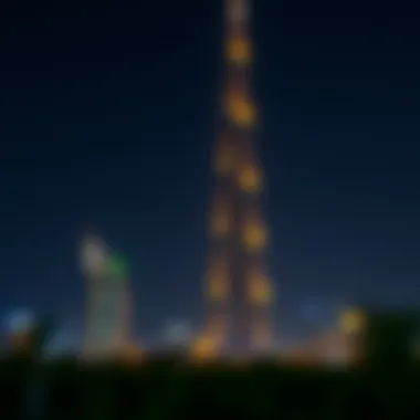Nighttime illumination of Lulu Tower