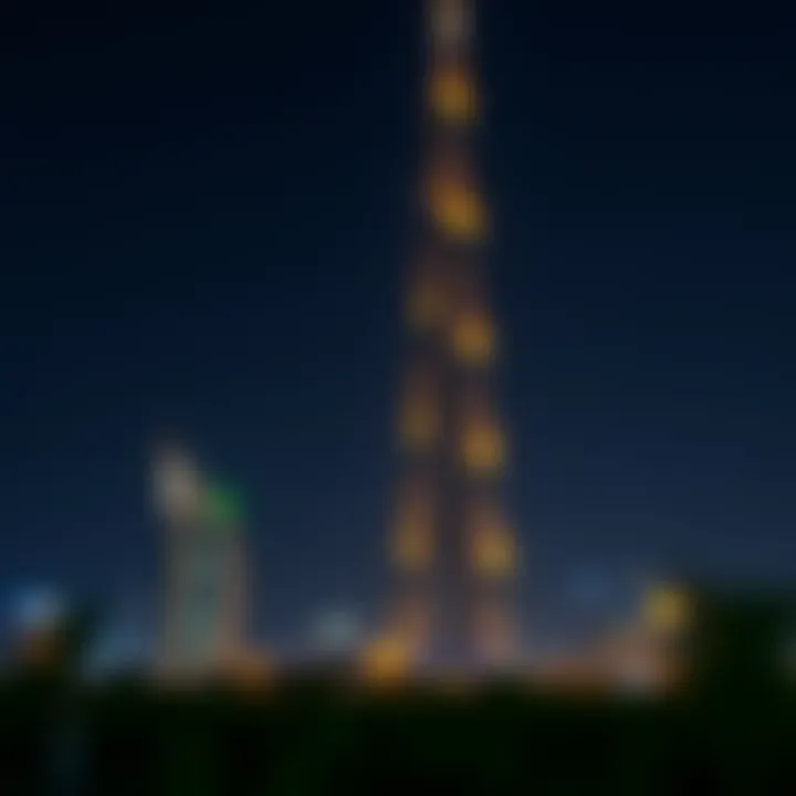 Nighttime illumination of Lulu Tower