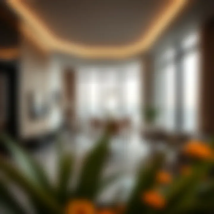 Interior design of a luxury apartment in a central tower