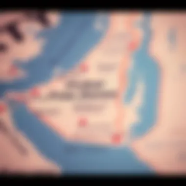 A map indicating the locations of various free zones in Dubai