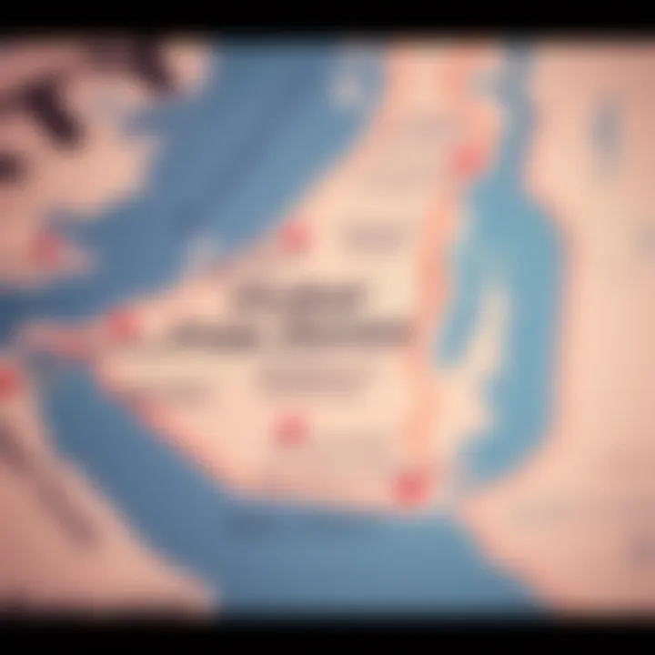 A map indicating the locations of various free zones in Dubai