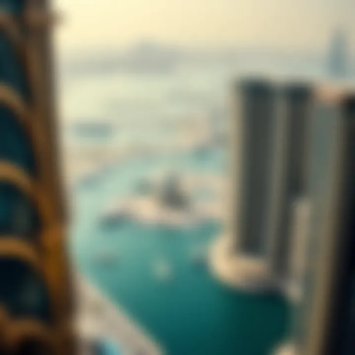Panoramic view of Dubai Marina from Marina Crown