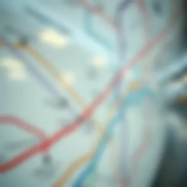 Map of Dubai Metro highlighting major stops