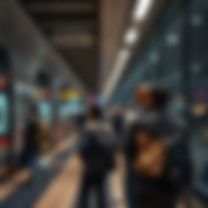 Passengers waiting at a Dubai Metro station