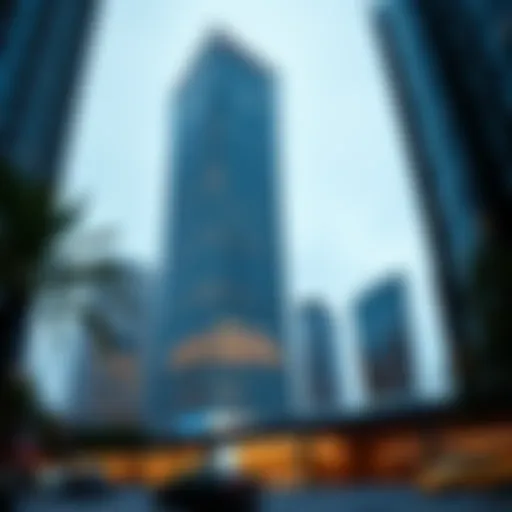 Stunning view of Nation Tower emphasizing its architectural design