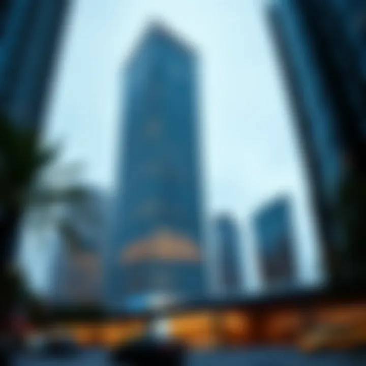 Stunning view of Nation Tower emphasizing its architectural design