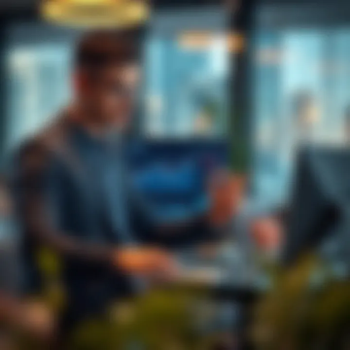 Investor analyzing real estate market trends on a digital screen
