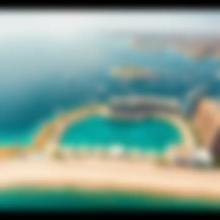 Aerial view of La Mer Beach highlighting its unique layout