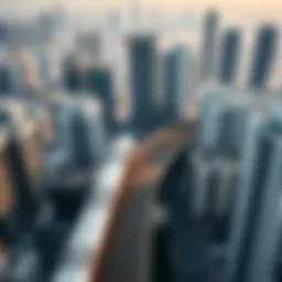 Aerial view of Dubai's metro line showcasing its integration with skyscrapers