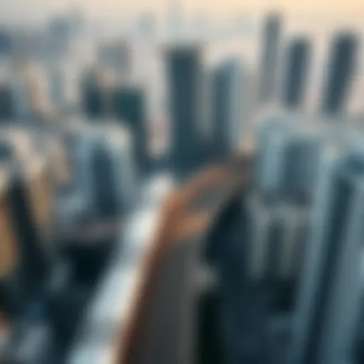 Aerial view of Dubai's metro line showcasing its integration with skyscrapers