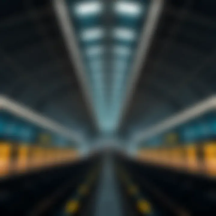 Interior design of a modern metro station highlighting architectural elements