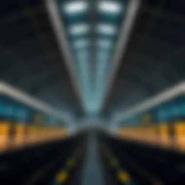 Architectural Elegance of Dubai's Metro Stations Interior design of a modern metro station highlighting architectural elements