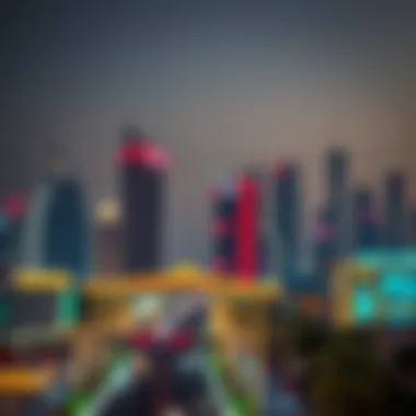 Dubai skyline adorned for a holiday event