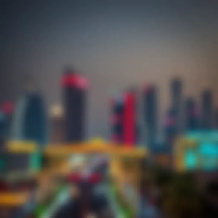 Dubai skyline adorned for a holiday event