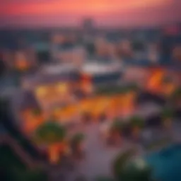 Aerial view of luxurious properties in Dubai