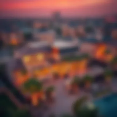 Aerial view of luxurious properties in Dubai