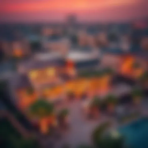 Aerial view of luxurious properties in Dubai