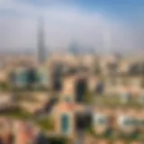Aerial view of Dubai skyline showcasing residential areas