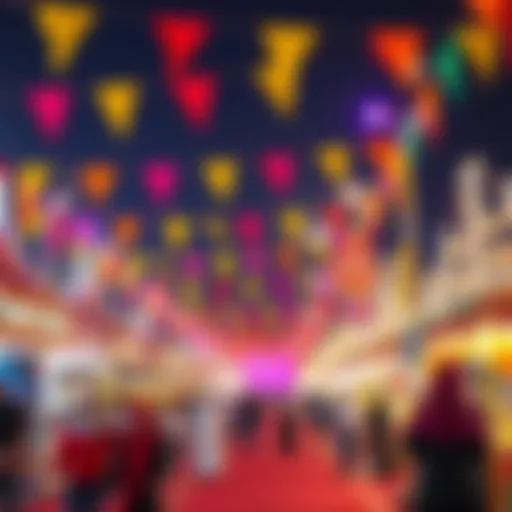 A vibrant scene of the Sheikh Zayed Festival showcasing colorful tents and activities.