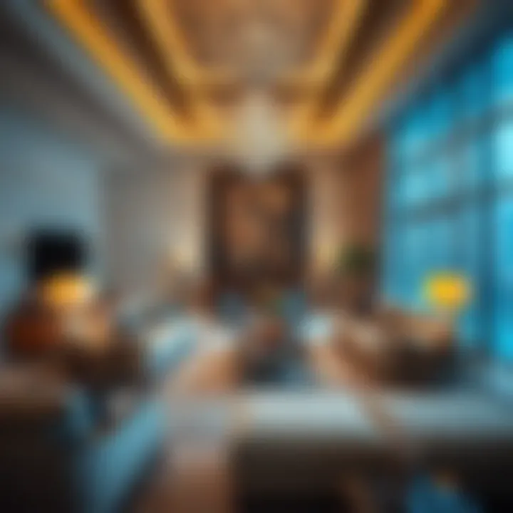 Luxurious living room interior of Sofitel The Palm Apartments