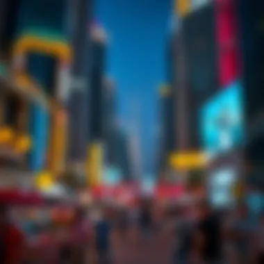 Vibrant nightlife scene in downtown Dubai