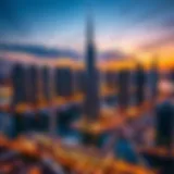 A stunning view of Dubai Marina at sunset