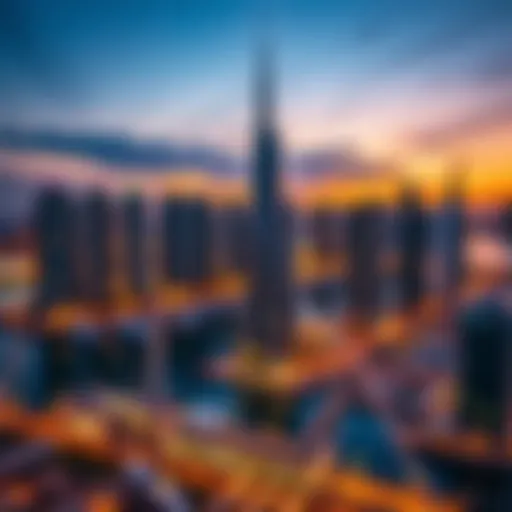 A stunning view of Dubai Marina at sunset