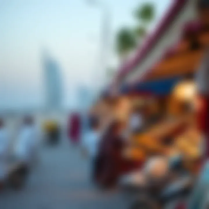 Vibrant cultural market scene along the Jumeirah beachfront