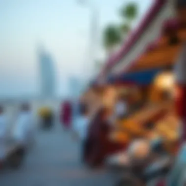 Cultural Richness of Jumeirah Vibrant cultural market scene along the Jumeirah beachfront