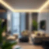 Luxurious serviced apartment interior showcasing modern design