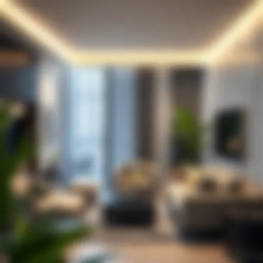 Luxurious serviced apartment interior showcasing modern design