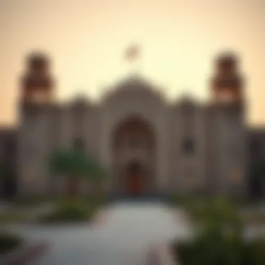 Historical Depiction of Dubai's First Architectural Landmark Historical representation of Dubai's first architectural structure
