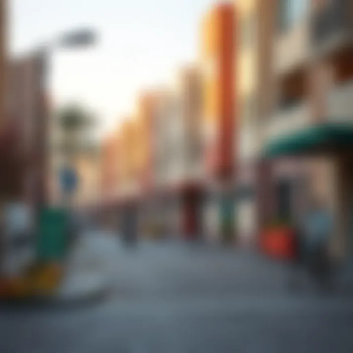 A street scene highlighting the diverse range of housing options available in Al Qusais.