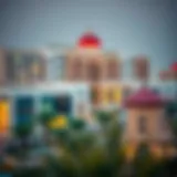 A panoramic view showcasing the blend of modern architecture and traditional elements in Al Qusais.