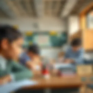 Classroom setting showcasing diverse learning materials and students engaged in activities